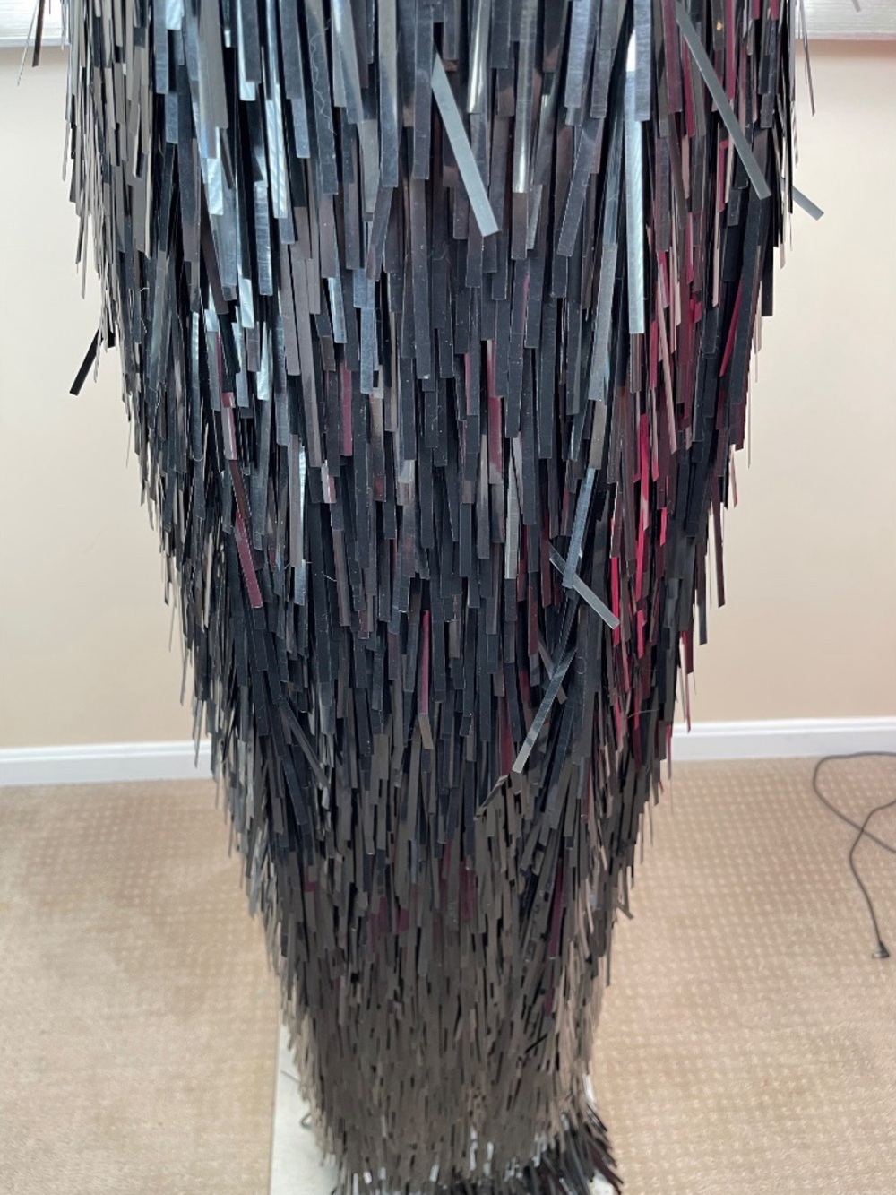 RETROFETE Silia Sequin Embellished Fringe Strapless Black Maxi Dress Size XS - Picture 7 of 12